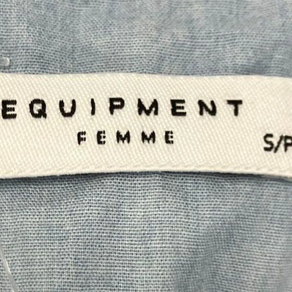 Equipment Femme Lucida Dress Denim Blue Jean Short Collared Dress Sz Small - Picture 5 of 7